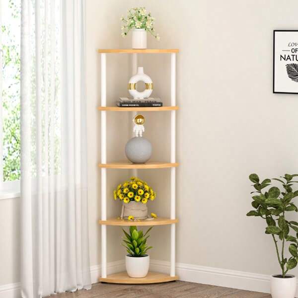 3/4/5 stöckiges Eckregal, Ausstellungsregal für Wohnzimmer Dekoration, Wandecke Bücherregal Multi-Unit-Organizer, hohes Regal Pflanzenständer für Schlafzimmer, Badezimmer, kleine Räume