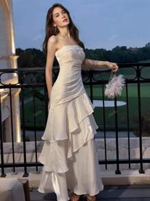 Vestido de verano elegante para mujer sin mangas, tipo ajustado, escote de tirantes finos, ideal para fiestas de cumpleaños, eventos nocturnos, playa o vacaciones