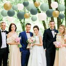 20 Stücke Hochwertige Papier Laternen Dekorativ, runde hängende Papier Laternen Dekoration für rustikale Party, Bridal-Shower, Hochzeit, salbeigrüner Geburtstag, Zuhause Dekoration, Abschlussfeier, Festivalfeierlichkeiten Zubehör - Verschiedenfarbig - Übersicht 8