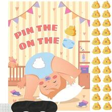 Diaper Poster Sticker Game, Poop Sticker On Diaper Poster Game, Baby Shower Party Game, Diaper Theme Party Games, Fun Birthday Party Games, Baby Shower Games, School Classroom Family Activity For 24 Players With 2 Blindfolds, Birthday Party Games, Afternoon Tea Party Games, Spring Party Games, Summer Party Games, Indoor Party Games, Office Party Games, Wedding Games - Multicolor - View 5