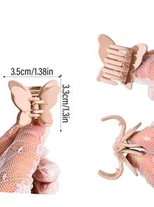 6pcs Vintage Butterfly Shaped Cute ABS Plastic Hair Clips, Colorful Hair Accessories Suitable For Side And Top Clip, Adorable Mini Hair Claws Beauty Claw Clips