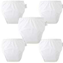 Set de 5 pañales de tela reutilizables para bebé, diseño minimalista y lindo en múltiples colores, adecuado para niños y niñas, pañales de entrenamiento para ir al baño a prueba de fugas, para todas las estaciones