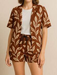 Duna Floral Kimono Set - Lightness, Style And Pockets That We Love! - Rust Brown - View 1