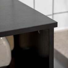 Credenza da cucina per microonde e forno, mobile da cucina con ante, ripiani e cassetto, mobile dispensa moderno in truciolato per soggiorno, 90 x 40 x 120 cm, nero