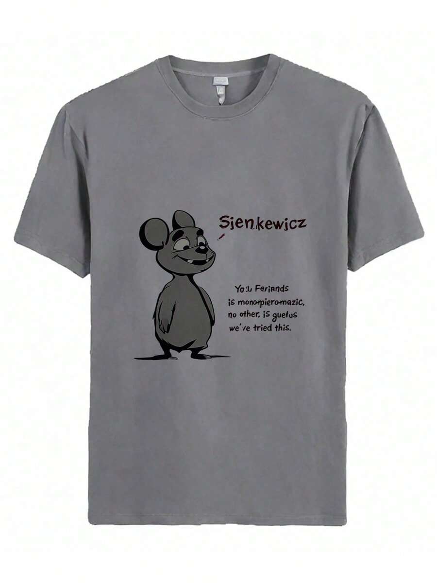 Cartoon Mouse Character With A Friendly Expression And A Speech Bubble That Says Sienkewicz - 灰色 - 查看 1