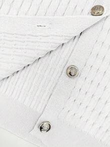 Cardigan a maniche corte in maglia con bottoni, scollo tondo, nuovo per la primavera/estate, per le donne, dal design semplice e minimalista, dal temperamento minimale, adatto per l'abbigliamento da pendolare