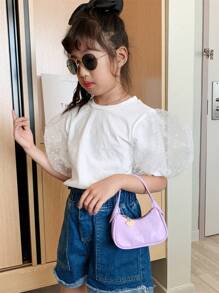 Bolso de mano de moda para niños, ideal como regalo de festival para niñas pequeñas, estilo de princesa, monedero, mini-bolso