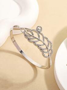 Fashion Feather Rhinestone Charming Girl Bracelet Bangle Gift Party