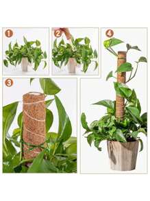 1pc Green Hoya Climbing Stick, Coconut Fiber Trellis For Plant Climbing, Accompanied By 1pc 500ml Transparent Spray Bottle
