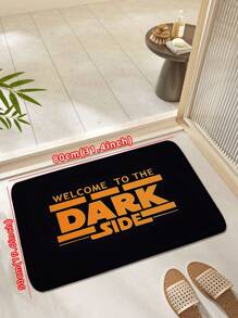 1pc Minimalist Fashion Style Dark Color Letter Print Doormat, Indoor Entrance Mat, Elastic Bathroom Mat, Bathroom Non-Slip Mat, Modern Simple Design, Absorbent, Anti-Slip And Durable Small Rug, Kitchen Floor Mat, Flannel Bathroom Non-Slip Mat, Suitable For Bathroom, Living Room, Bedroom, Kitchen, Shower Room, Home Decor, Shower Room And Party Carpet, Bathroom Decor, Bathroom Mat, Bathroom Accessories