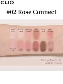 Clio K-Beauty PRO EYE PALETTE AIR 12色眼影盤，全能彩妝盤，霧面亮片眼影、腮紅、打亮、眼影 - 02 ROSE CONNECT - 查看 5