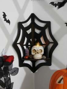 1 Pc Gothic Black Spider Web Corner Stand, Candle Holder Storage Wall Stand, Wall Storage Stand, Easy To Assemble Wall Hanging Stand, Suitable For Bedroom, Bathroom Rack, Kitchen, Office And Living Room, Party, Scene Layout Tool Decoration Room Decor Bedroom Decor Home Decor Wall Decor Halloween Decor Fall Decor - Multicolor - View 4