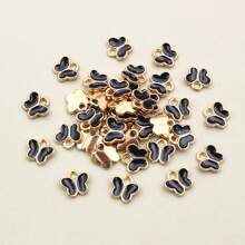 50 peças 8x8,5 mm pequenos pingentes de borboleta de liga multicoloridos para pulseiras colares acessórios para fazer joias faça você mesmo