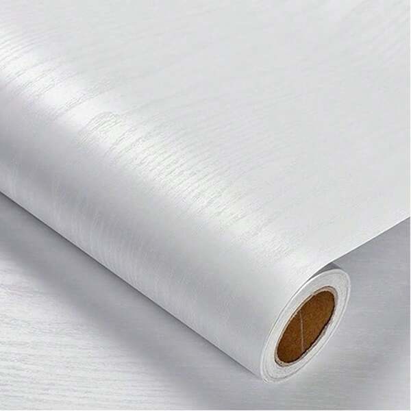 55CM Wide Simulation White Wood Grain Wallpaper Home Decoration Sticker Wall Vinyl Kitchen Decoration Cabinet Table And Chair Room Background Waterproof Self-Adhesive Wallpaper Wall Paper Wall Stickers Room Decor Wall Decor Wall Sticker