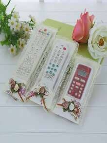 1pc Fabric Floral Remote Control Dust Cover, Remote Holder Decor, Cute Home Decoration,Kitchen Decor,Household Items,Mother's Day Gift,Bedroom Decor,Garden,Kitchen Decor,Summer,Beach,Travel Essentials,Room Decor,Squishy,Graduation - Multicolor - View 8