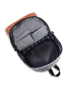 Genuine Authorized  Stripe Lightweight Backpack - Black - View 7