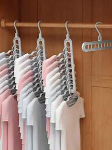 1 个重型可折叠衣架，带 9 个孔 - 终极节省空间的壁橱整理器 - 适用于家庭、宿舍、衣柜和服装店的多功能解决方案 - 最大限度地提高存储效率，适合正装、裤子、鞋子、牛仔裤、靴子、裙子、春季、极简主义、夏季上衣