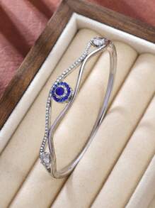 New Style Fashion Young Girl Charming Bling Bling Wisdom Eye Rhinestone Bangle Bracelet Gift Party