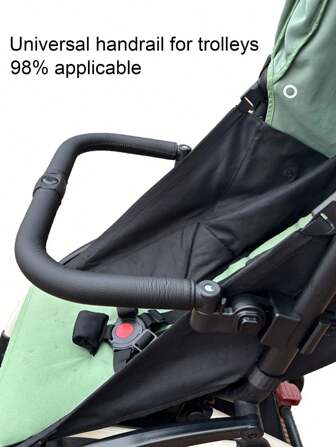 1pc Universal Adjustable Baby Stroller Armrest Cover Made Of PU Leather, With A Multi-Level Handrail Clamp Compatible For Yoya, Yoyo, Tianrui, Maclaren, Cybex, Bugaboo, Recaro, Britax, Mitu, GB Buggy And Most Other Stroller Models - All-Season Fashion Accessory