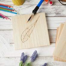 Bright Creations Unfinished MDF Wood Blocks For DIY Crafts, Wooden Square Sign Block (8x8 In, 4 Pack) - 1 - View 3