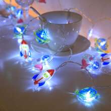 1pc Battery Powered Space Astronaut String Lights, Decor For Bedroom, Living Room, Party, Wedding, Home, Yard, Path, Holiday Party Supplies, Party Decorations, Fireplace [No Battery Included]