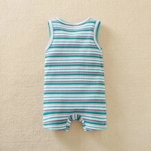 Conjunto de 3 piezas para recién nacido niño – Peleles sin mangas de verano con rayas arcoíris - Multicolor - Ver 10
