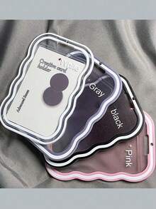 3 英寸 ID 保护套透明亚克力弹簧腕带卡夹，透明波浪形照片卡夹，轻巧耐用的钥匙扣吊坠带弹簧附件，适合日常使用的可爱配件