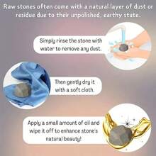 1/4/7颗彩虹月光石水晶石 - 黑色、白色和蓝色抛光宝石，适合家居装饰和节日庆典 | 万圣节、圣诞节、复活节、水晶装饰的理想之选 - 黑白 - 查看 9