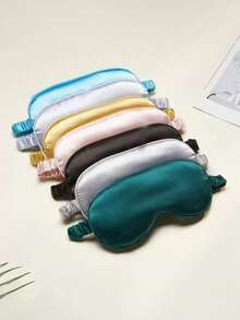 1pc/3pcs/5pcs/10pcs Black, Champagne, Gray, Pink, Green, Blue, Dark Green Double-Sided Silk-Like Breathable Sleep Eye Mask, Relieve Eye Fatigue, Suitable For Girls Nap, Blackout Eye Mask, Non-Tight - Multicolor - View 11