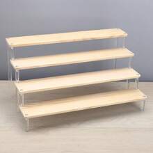 Wooden Desktop Dessert Display Rack, Decorative Display Storage Shelf For Nail Polish, Fragrance, Scented Candles, Air Freshener, For Desk, Office, Vanity, Bedroom, Bathroom, Home, Dorm, Room Storage