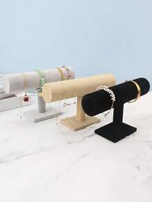 1pc Velvet Jewelry Display Stand, Jewelry Storage Rack, Watch Display Stand, Bracelet Storage Rack, Jewelry Organizer, Jewelry Organization Rack, Desktop Jewelry Stand, Suitable For Displaying And Storing Necklaces - Multicolor - View 4