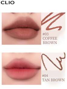 Clio K-Beauty 木质天鹅绒唇线笔套装，含卷笔刀，可削尖，裸色，奶油色唇线笔，哑光效果，持久，纤细唇线笔， - 02 PEACH BEIGE - 查看 8