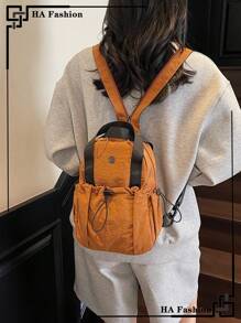 1pc Mini Light-Weight Multi-Pocket Backpack Shoulder Bag, Multifunctional And Fashion, Suitable For Women, Casual Hand Carry Bag For Back To School