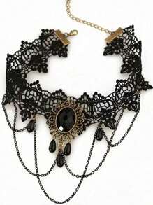 1pc Lace Necklace Collar False Collar Gothic Style Choker Halloween Witch Valentine's Day Valentines