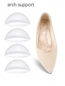 2 Stücke Dreieck Bogenunterstützung Gel-Einlegesohlen, unsichtbare selbstklebende Fußpolster für Damen High Heels, unisex Bogenunterstützung