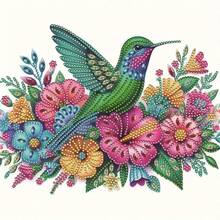 DIY Diamond Painting Kit (Unframed) - Two Parrots 5D Partial Special Shaped Diamond Art Handmade Mosaic, Suitable For Home Wall Decor, 30*30cm/11.81*11.81in - Multicolor - View 6