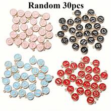 10/50pcs A-Z Initial Pendant Set, 12x15mm Enamel Coated, Letter Charms, Suitable For DIY Jewelry Making, Handmade Bracelets And Necklaces Accessories