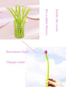 6 Pcs Color Changing Flower Pens, Novelty Light-Responsive Flower Pens, Funny School/Office Supplies, Cute Pens For Female Teachers, Flower Party Favor Pens School Supplies,Back To School - Multicolor - View 12