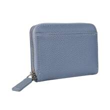1pc Japanese Style Compact Coin Purse, Minimalist Fashion Large Capacity Women Wallet, Lichee Texture Zipper Accordion Card Holder, Suitable For Girls, Ladies, Office Workers And White Collars, Great For Work, Business Trip, Commute, Outing, Travel