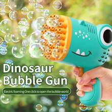 Máquina de Bolhas de Dinossauro Manual com 40 Orifícios, Brinquedo Automático de Pistola de Bolhas, Decoração para Eventos de Casamento ao Ar Livre, Lembrancinhas para Festa de Aniversário, Brincadeira de Água ao Ar Livre, Brinquedos de Natal, Sem Líquido de Bolhas, Sem Pilha