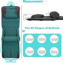 Full Body Bath Pillow With Adjustable Lumbar Roll Pillow Bathtub Cushion With 14 Suction Cups 3D Air Mesh Fit Any Tub Gray Bathroom Accories - Gray - View 2
