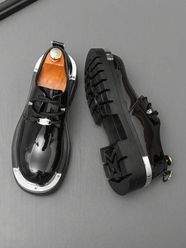 Scarpe derby casual da uomo con suola spessa, mocassini, scarpe eleganti adatte per matrimoni