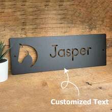 Artisan-Crafted Stable Name Tag - Vintage Iron Horse Plate With Enamel Accents, Weatherproof Personalized Stall Sign For Ranch/Farm, Western-Style Equestrian Wall Art Collection - Multicolor - View 2