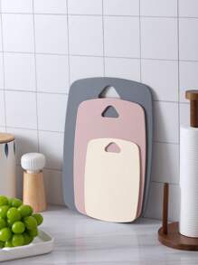 1 pieza/3 piezas Tabla de cortar gruesa para carne, verduras y frutas, con mango de agarre fácil para la cocina