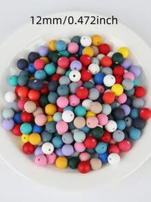 50pcs/100pcs DIY Multi-Color Mixed Color Round Beads Are Available In 8mm/10mm/12mm To Choose From Make Necklaces, Bracelets, Keychains, Jewelry Accessories