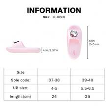 Miniso Hello Kitty 女士厚底浴室拖鞋，可爱卡通设计，居家浴室使用，精美生日礼物，优质EVA材质（1双） - 粉色 - 查看 7