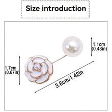 1/2/4/6/8/10pcs Set Camellia Flower Brooch, Anti-Slip Lapel Pin, Pearl Collar Clip, Cardigan Fastener, Women Fashion Accessory - Multicolor - View 11