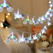 1pc Painted Unicorn Fairy String Light, Battery Powered, Suitable For Bedroom, Living Room, Party, Wedding, Home, Yard, Pathways, Holiday Party Supplies, Party Decor, Fireplace [Batteries Not Included]