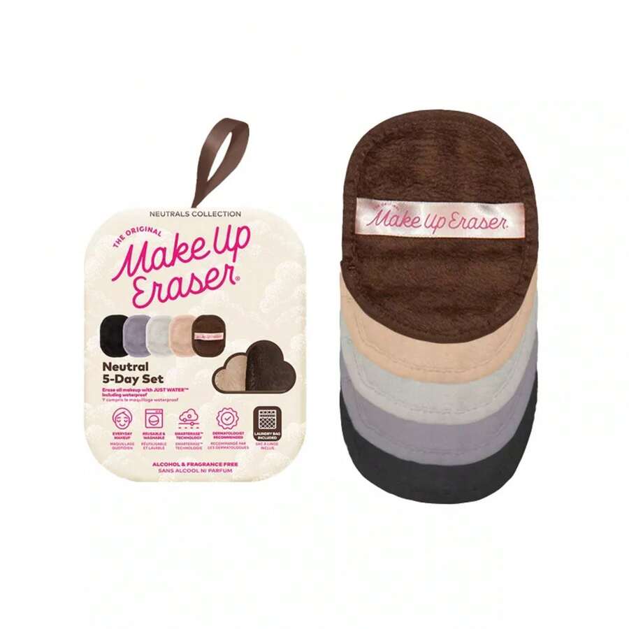 Set de 5 borradores de maquillaje para el cuidado de la piel, de colores neutros - 1 - Ver 1