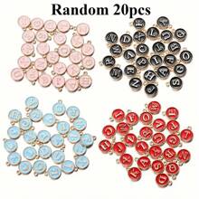 10/50pcs A-Z Initial Pendant Set, 12x15mm Enamel Coated, Letter Charms, Suitable For DIY Jewelry Making, Handmade Bracelets And Necklaces Accessories